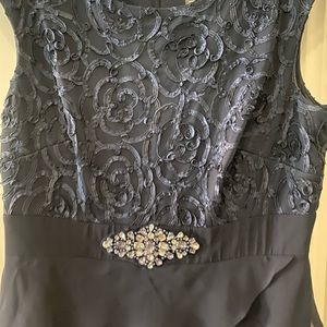 Dark navy blue great mother of the bride or groom dress worn only wants like new